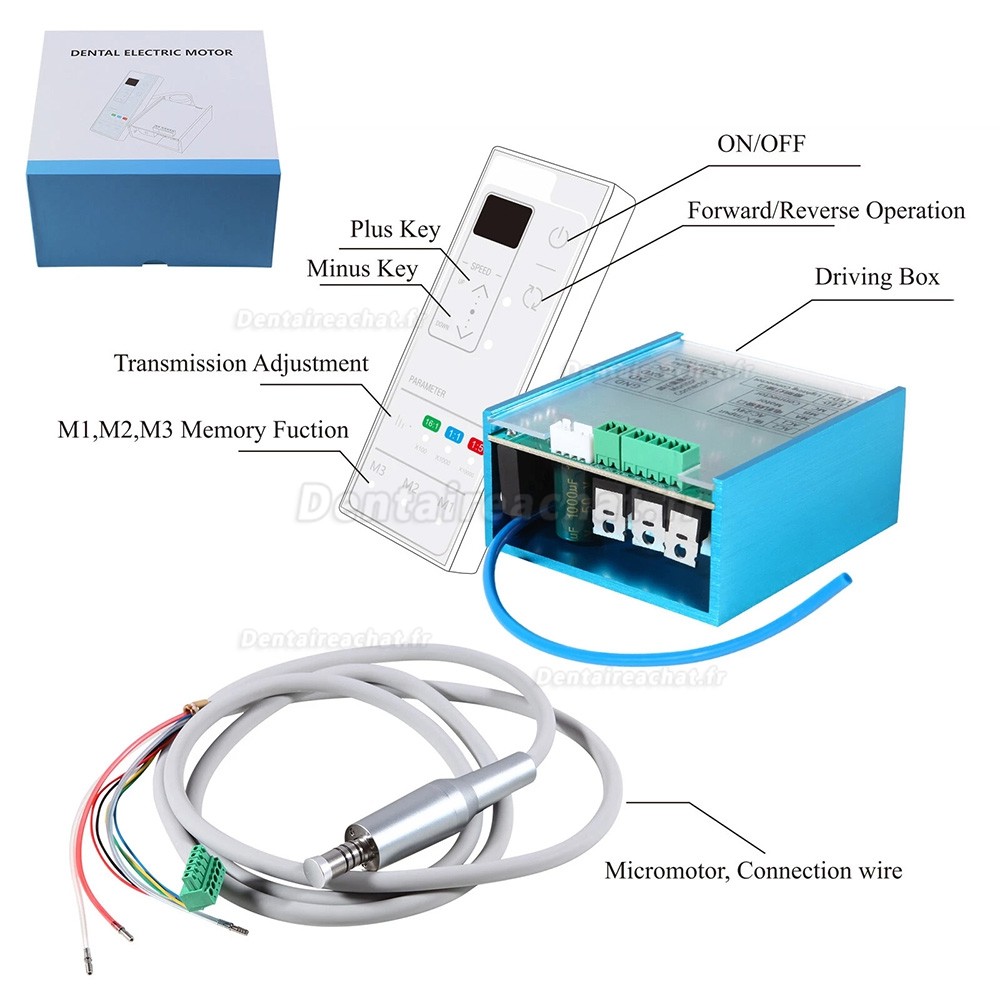 Micromoteur électrique intégré avec éclairage LED pour fauteuil dentaire
